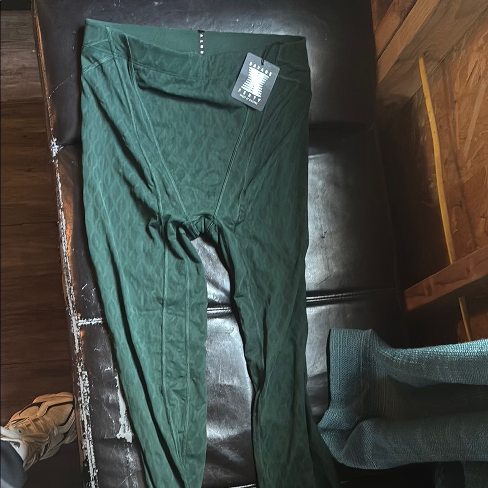 Savage X Fenty Dark Green Patterned Leggings